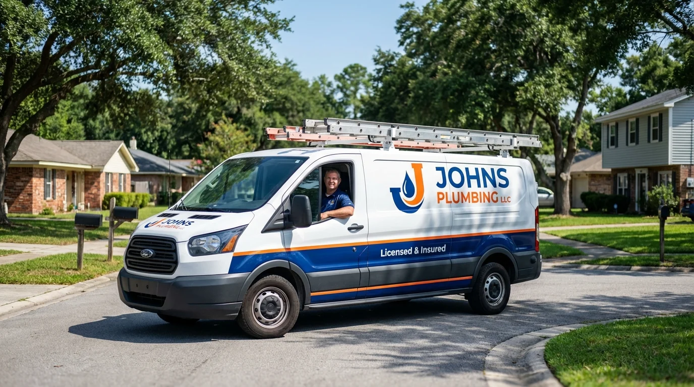 Johns Plumbing LLC service van in Frackville, PA
