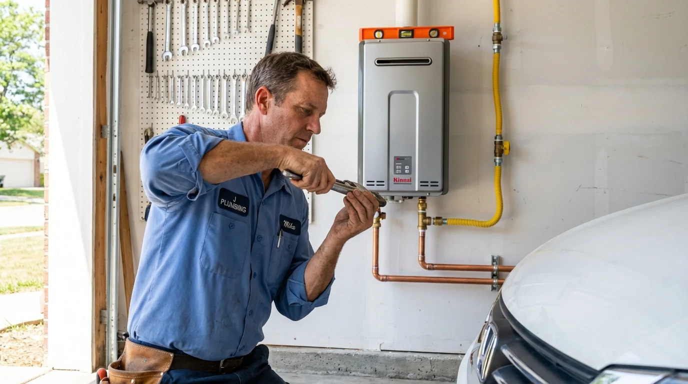 Tankless water heater installation by a Johns Plumbing LLC plumber in Frackville
